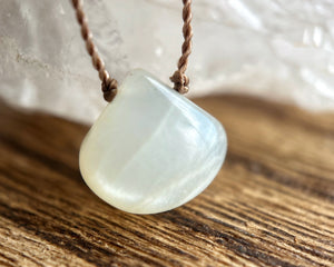 White Moonstone Triple Cord Necklace