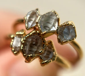 Triple Petite Herkimer Ring