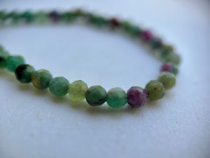 Ruby Zoisite Beaded Cord Necklace