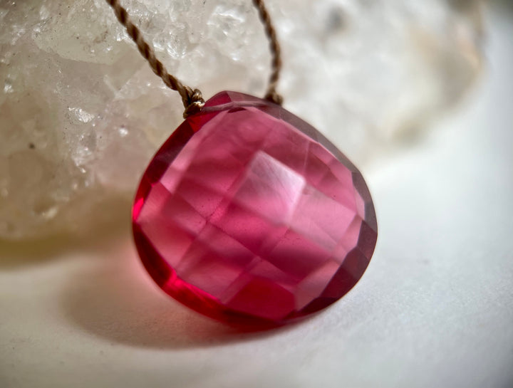 Pink Quartz Cord Necklace