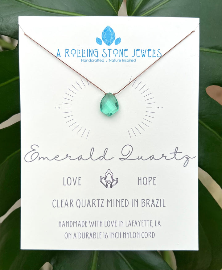 Emerald Quartz Cord Necklace