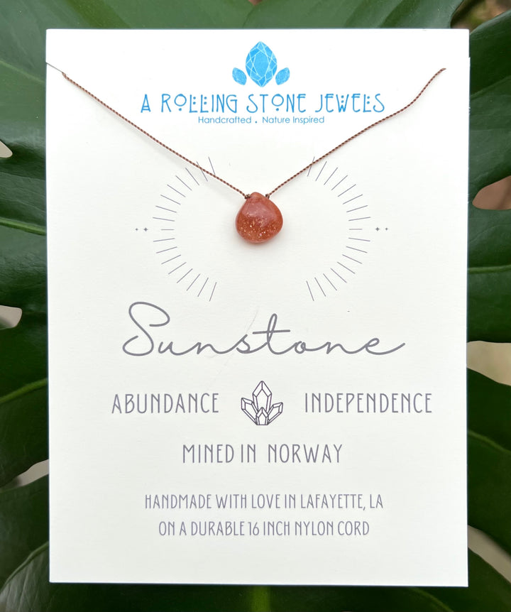 Sunstone Cord Necklace