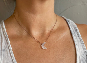 Moonstone Moon Cord Necklace
