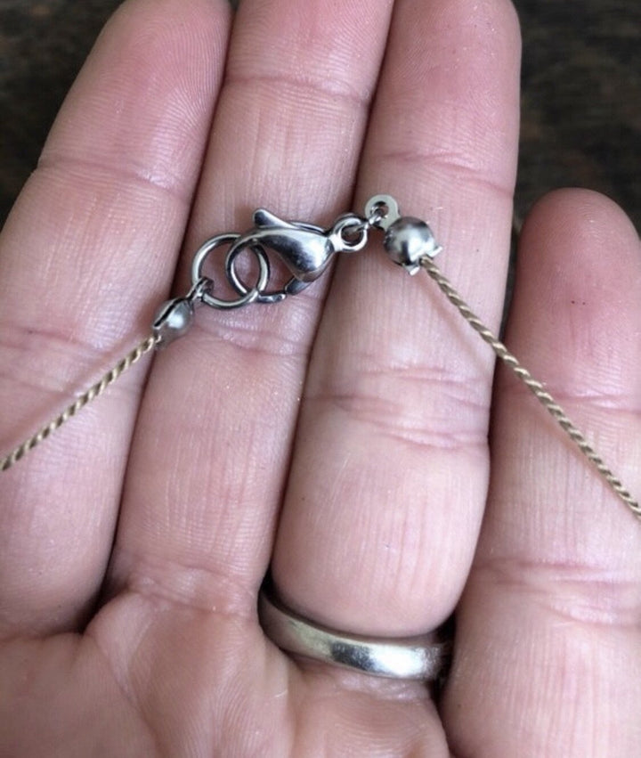 Rose Quartz Moon Cord Necklace