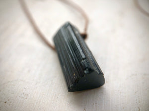 Black Tourmaline Cord Necklace