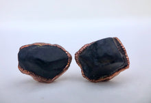 Load image into Gallery viewer, Black Spinel Studs // Copper
