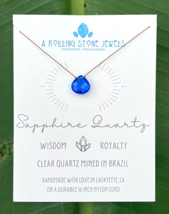Sapphire Quartz Cord Necklace