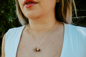 Birthstone Charm Necklace // Mothers Necklace