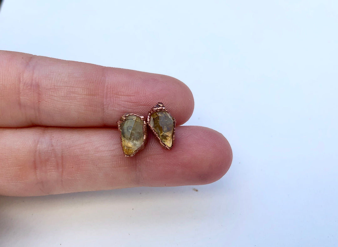 Citrine Studs // Copper