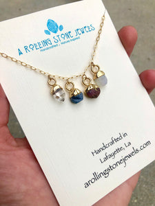 Birthstone Droplet Necklace // Mothers Necklace