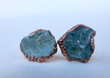Load image into Gallery viewer, Aquamarine Studs // Copper
