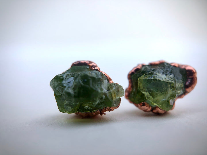 Peridot Studs // Copper