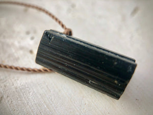Black Tourmaline Cord Necklace