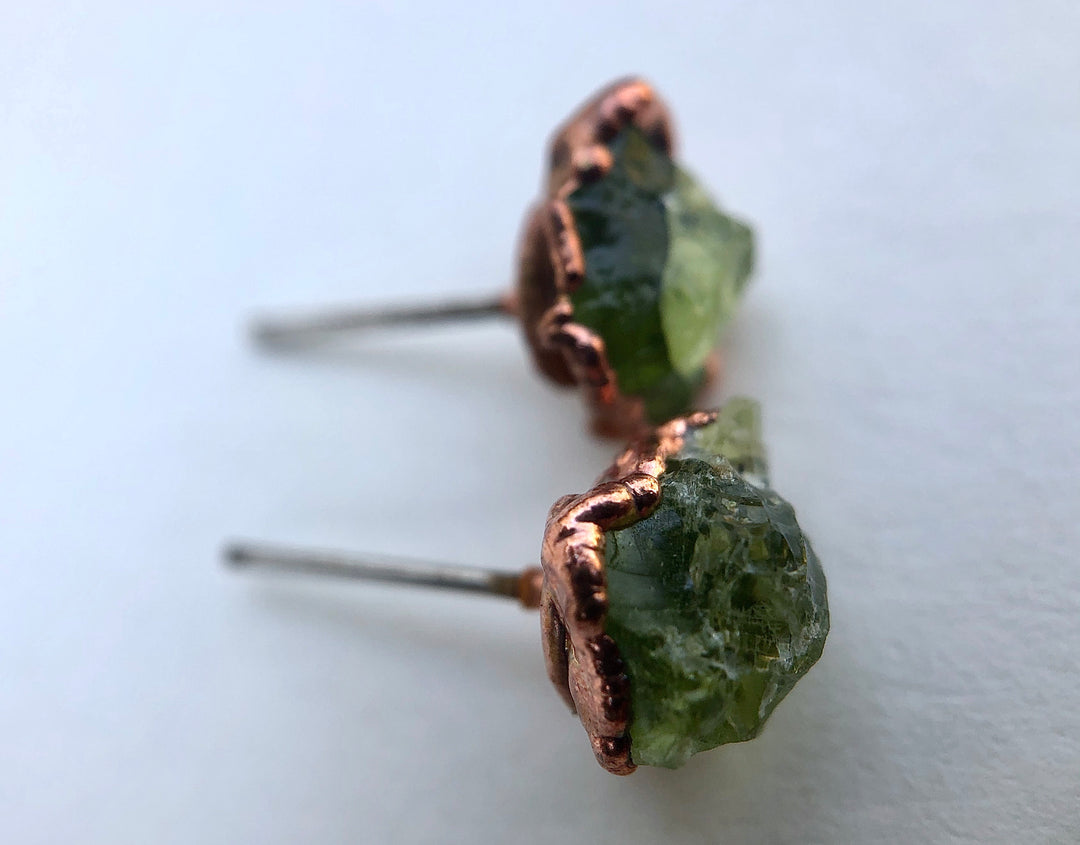 Peridot Studs // Copper