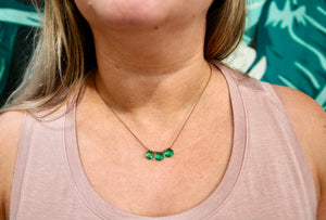 Emerald Quartz Triple Cord Necklace